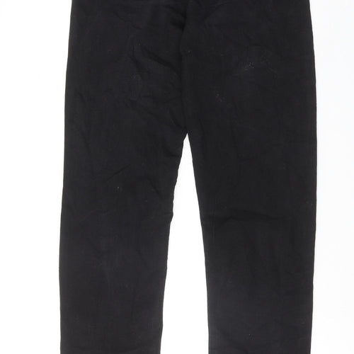 LTS Womens Black Cotton Straight Jeans Size 10 Regular Zip