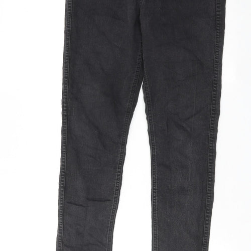 H&M Womens Grey Cotton Straight Jeans Size 29 in Regular Zip