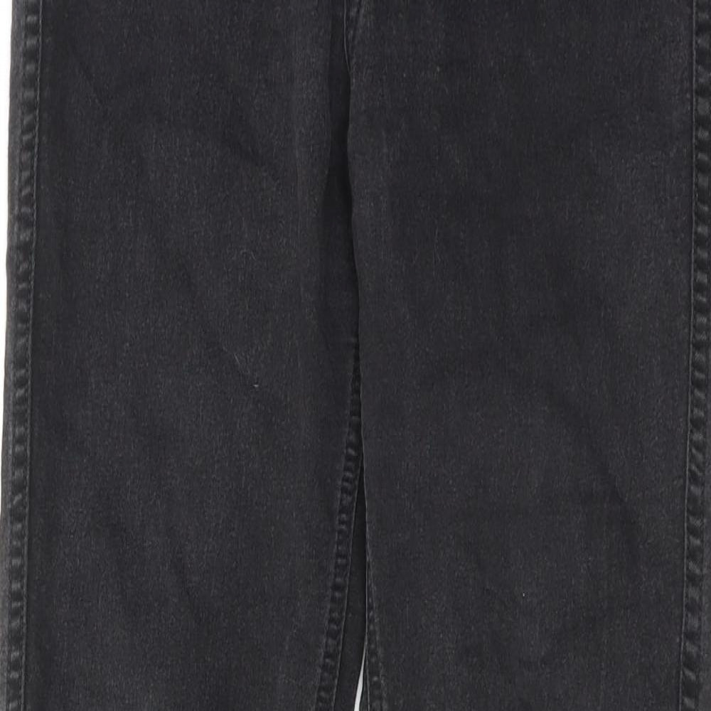 H&M Womens Grey Cotton Straight Jeans Size 29 in Regular Zip