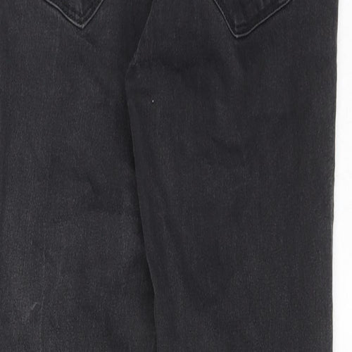 H&M Womens Grey Cotton Straight Jeans Size 29 in Regular Zip