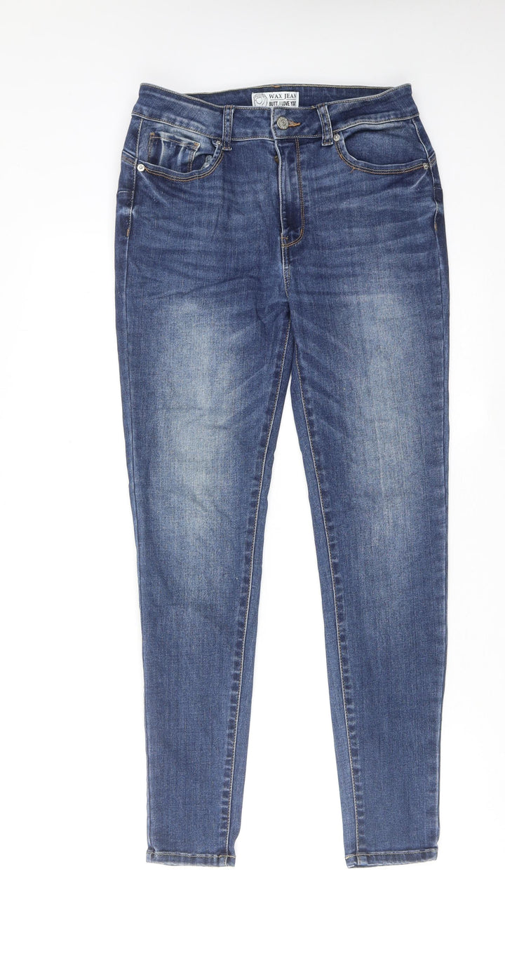 WAX JEAN Womens Blue Cotton Skinny Jeans Size 28 in Regular Zip