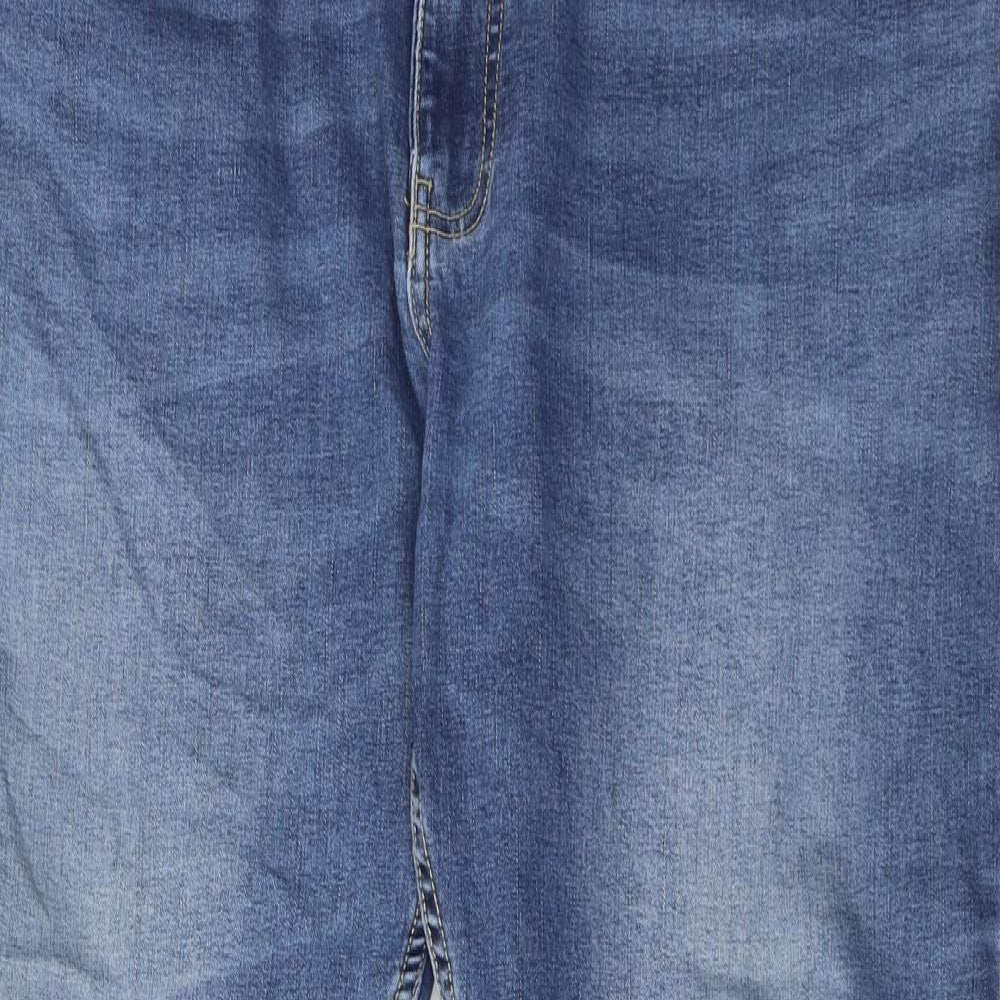 Jacam Mens Blue Cotton Straight Jeans Size 42 in Regular Zip