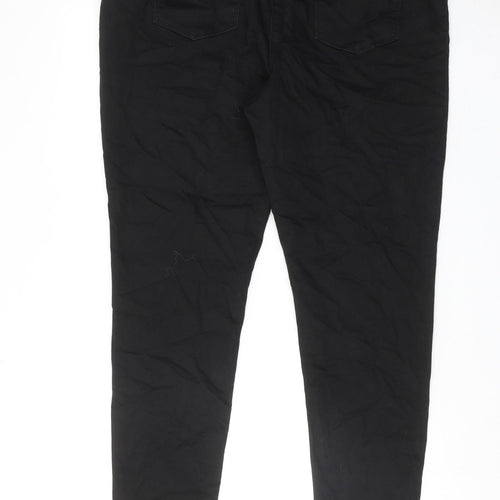 Marks and Spencer Womens Black Cotton Skinny Jeans Size 20 Regular Zip