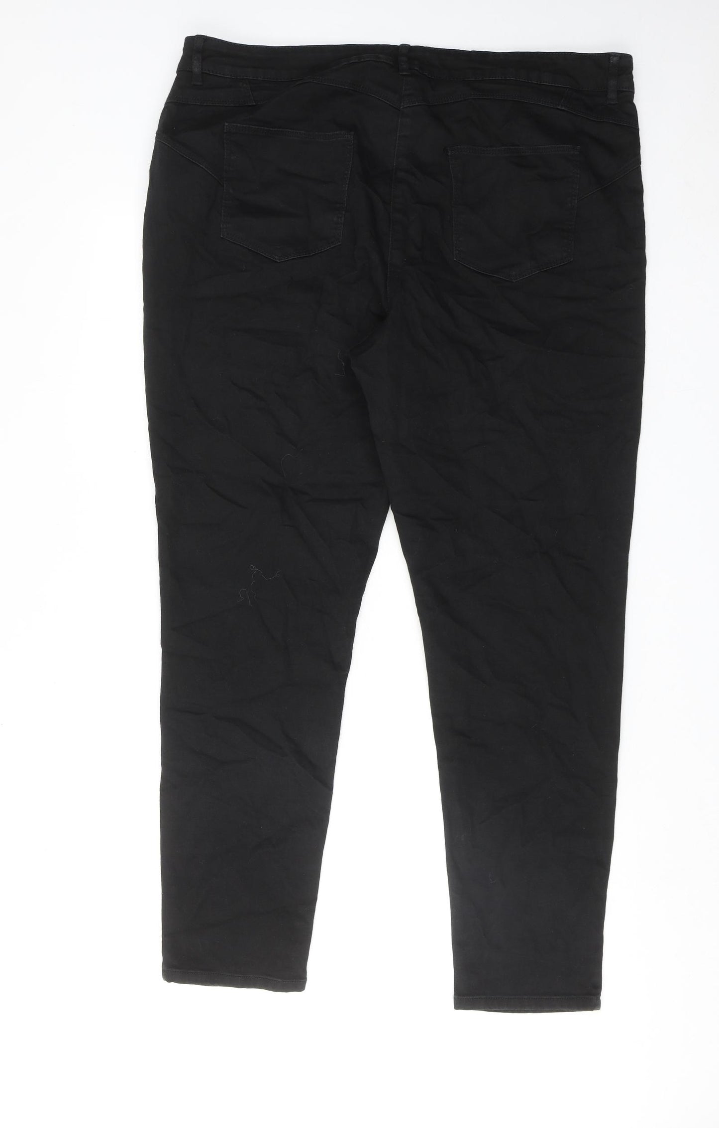 Marks and Spencer Womens Black Cotton Skinny Jeans Size 20 Regular Zip