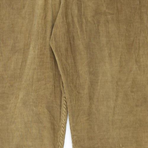 Marks and Spencer Mens Brown Cotton Trousers Size 40 in L29 in Regular Zip
