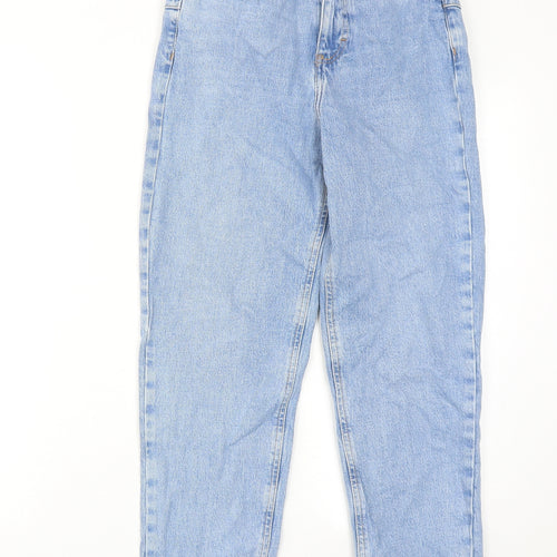 New Look Womens Blue Cotton Tapered Jeans Size 8 Regular Zip
