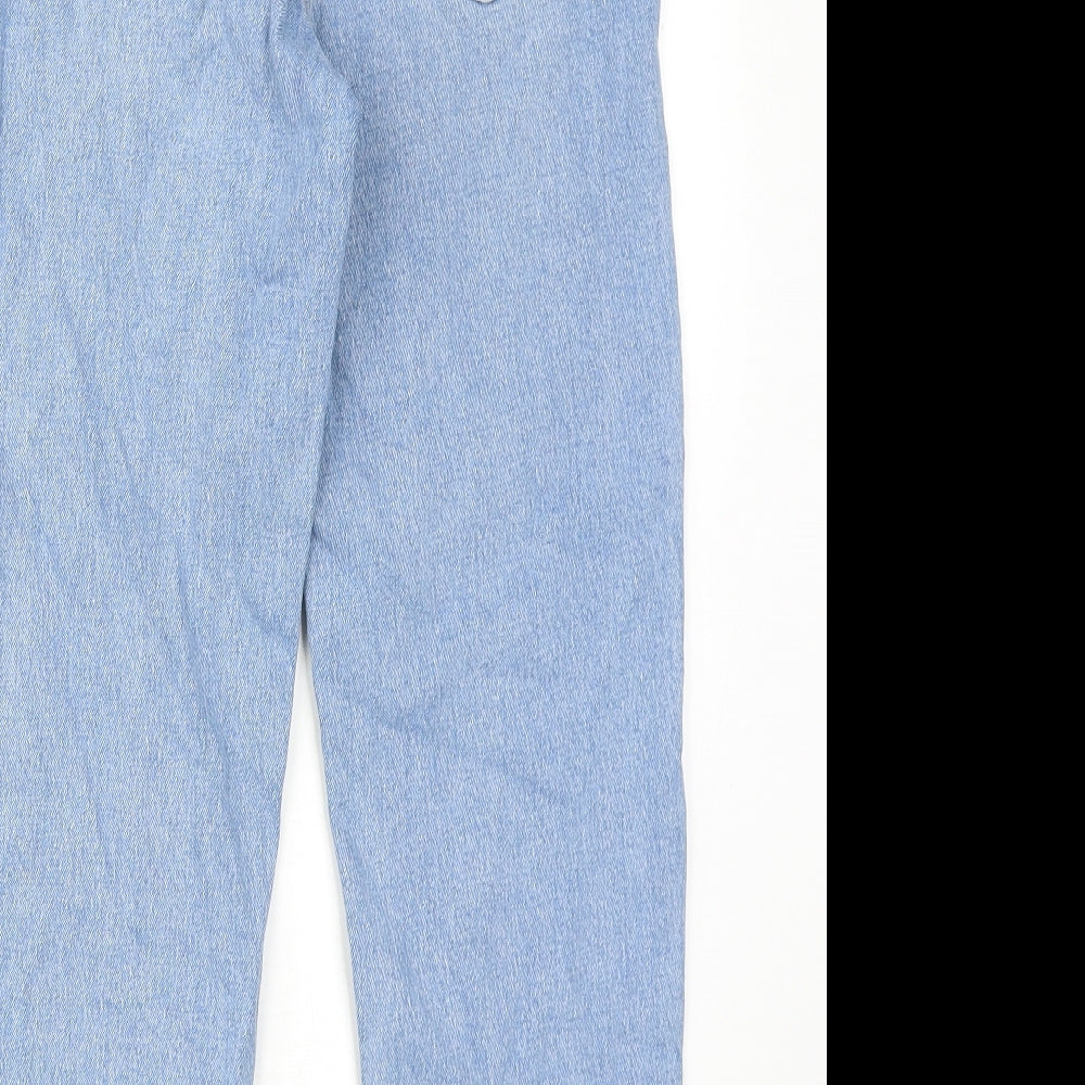 New Look Womens Blue Cotton Tapered Jeans Size 8 Regular Zip