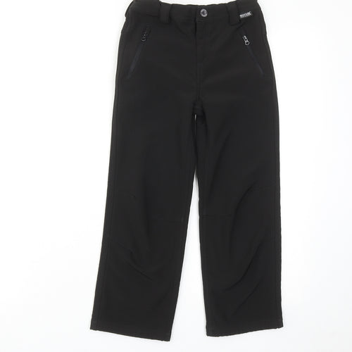 Regatta Boys Black Polyester Windbreaker Trousers Size 5-6 Years Regular Zip