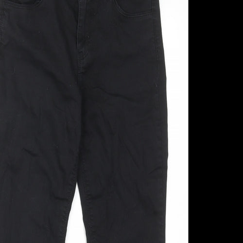 Cache Cache Womens Black Cotton Straight Jeans Size 10 Regular Zip