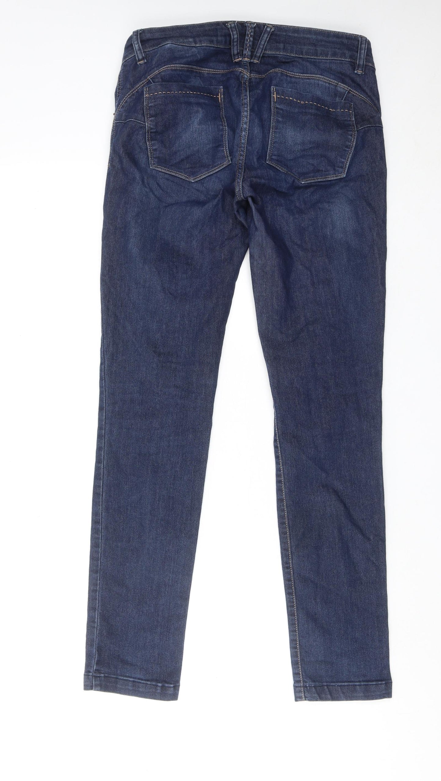 NEXT Womens Blue Cotton Skinny Jeans Size 10 Regular Zip
