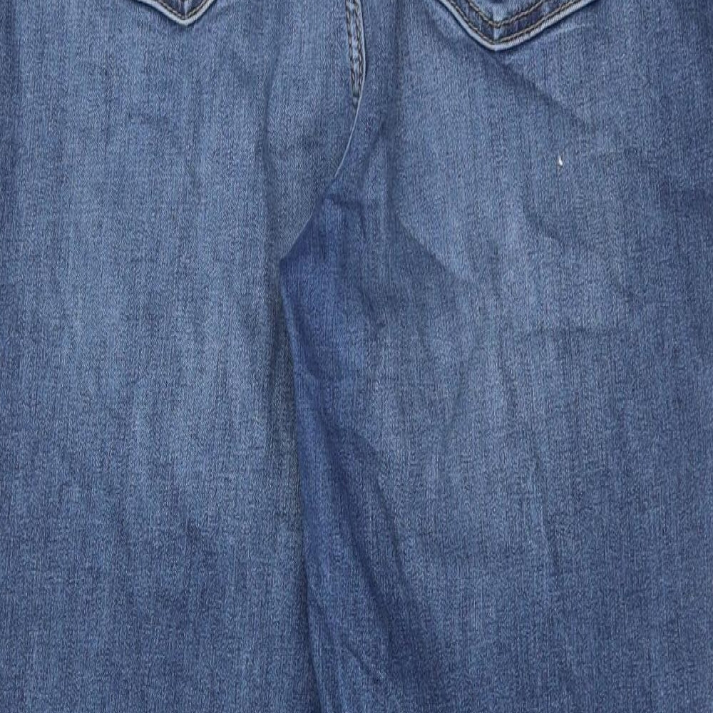 Marks and Spencer Womens Blue Cotton Skinny Jeans Size 16 Regular Zip
