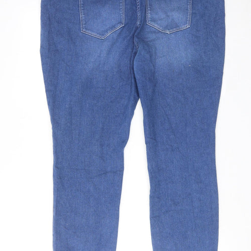 NEXT Womens Blue Cotton Skinny Jeans Size 20 Regular Zip
