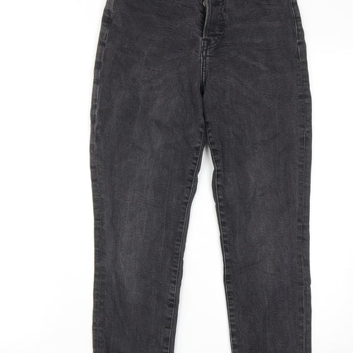 H&M Womens Grey Cotton Skinny Jeans Size 8 Regular Zip