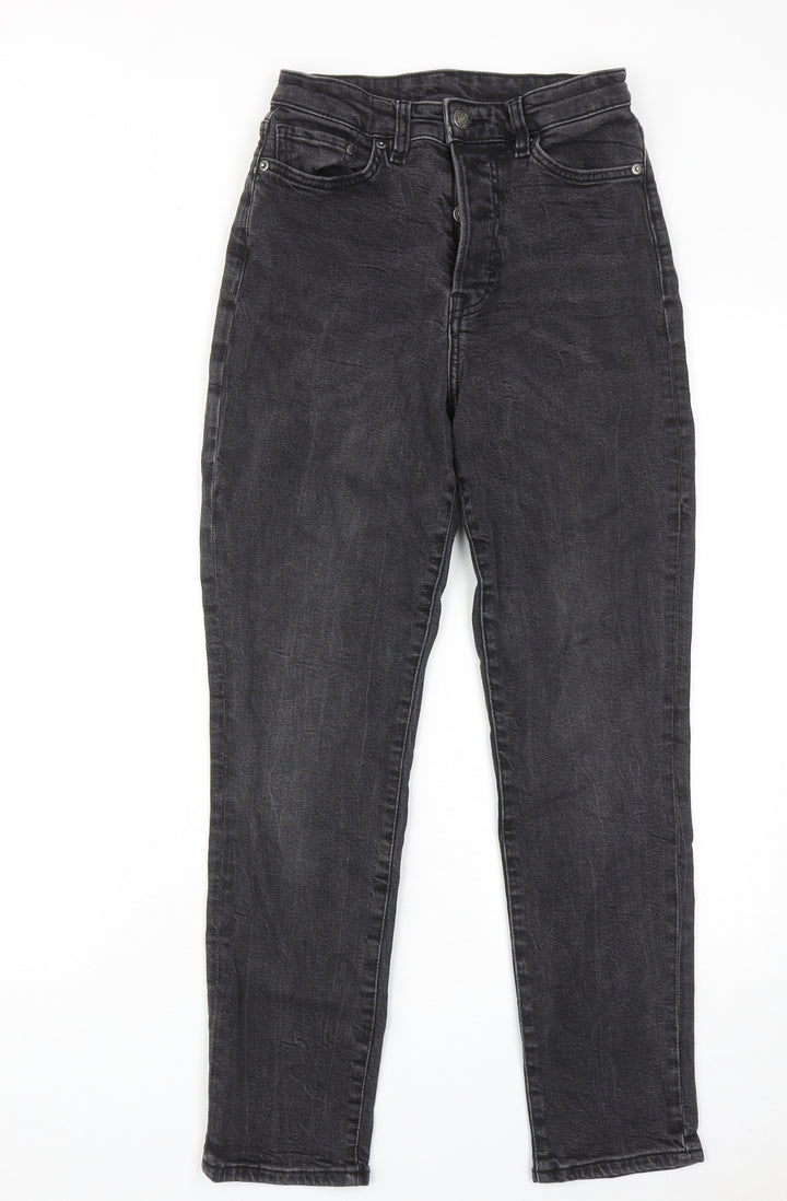 H&M Womens Grey Cotton Skinny Jeans Size 8 Regular Zip