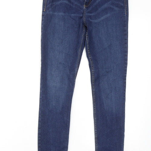 River Island Womens Blue Cotton Skinny Jeans Size 12 Regular Zip