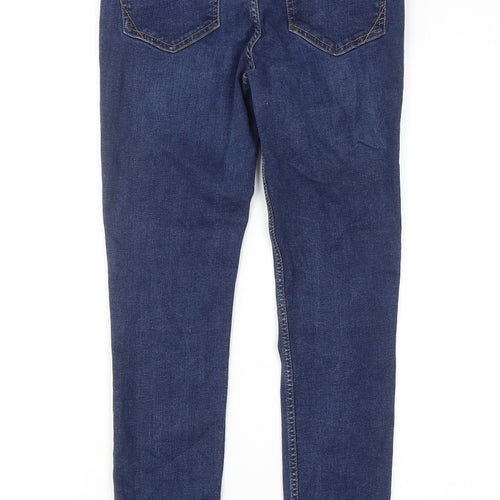 River Island Womens Blue Cotton Skinny Jeans Size 12 Regular Zip