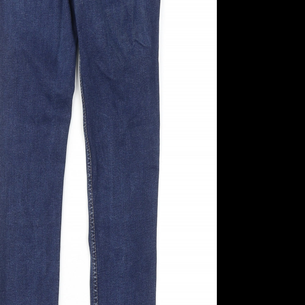 River Island Womens Blue Cotton Skinny Jeans Size 12 Regular Zip
