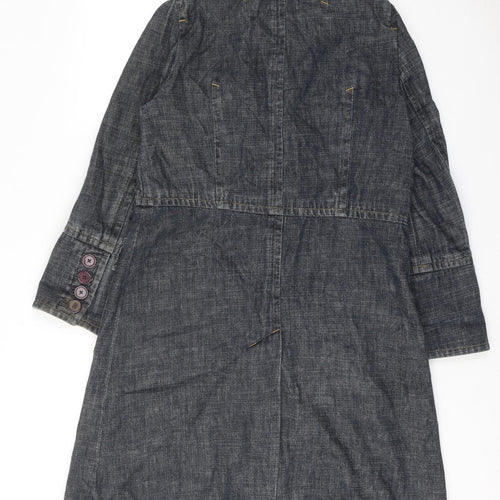 Dorothy Perkins Womens Blue Cotton Shirt Dress Size 18 Collared Button