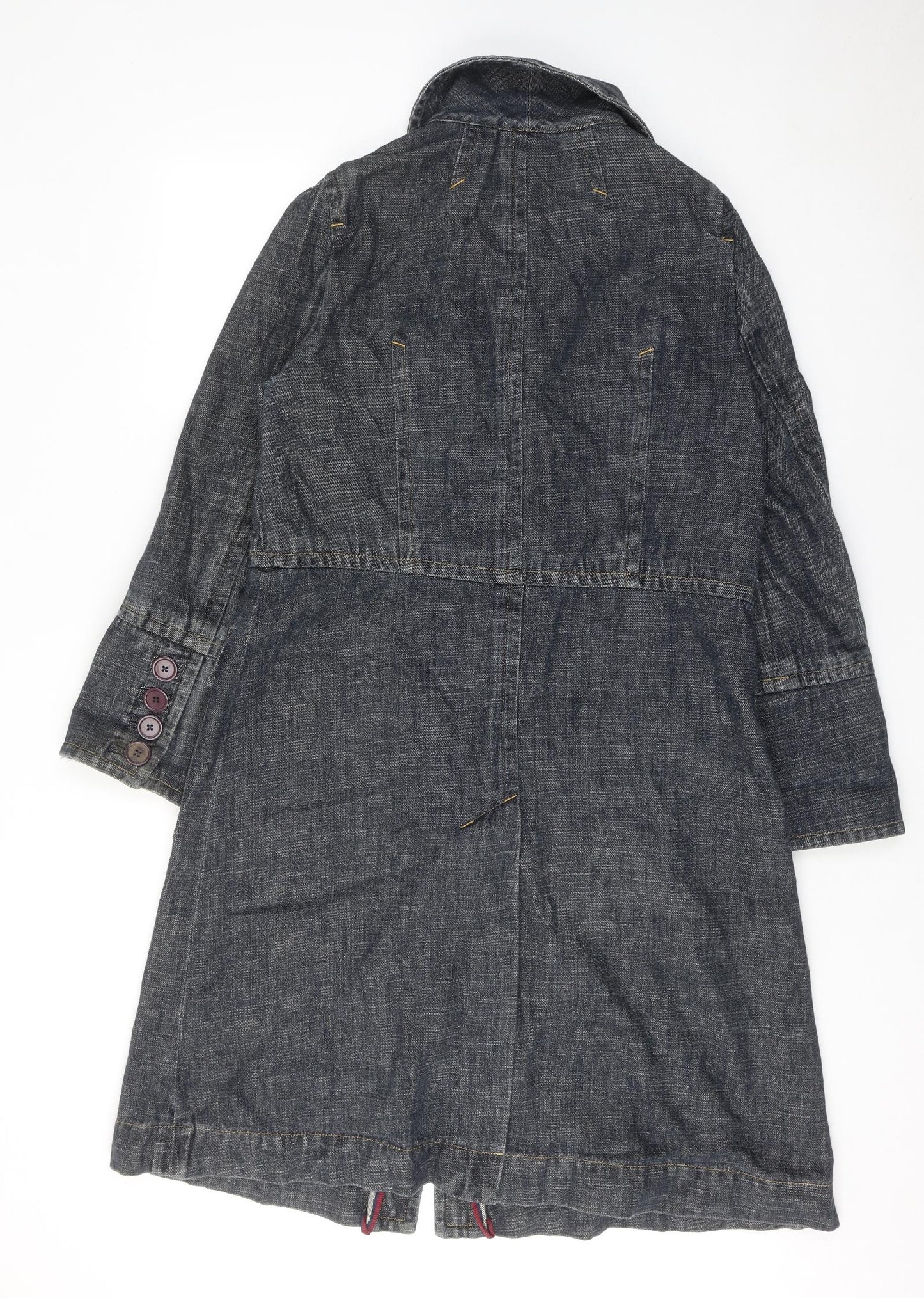 Dorothy Perkins Womens Blue Cotton Shirt Dress Size 18 Collared Button