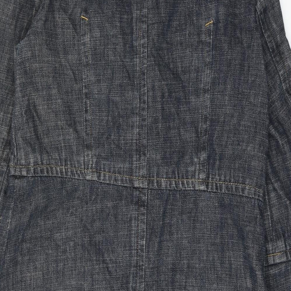 Dorothy Perkins Womens Blue Cotton Shirt Dress Size 18 Collared Button