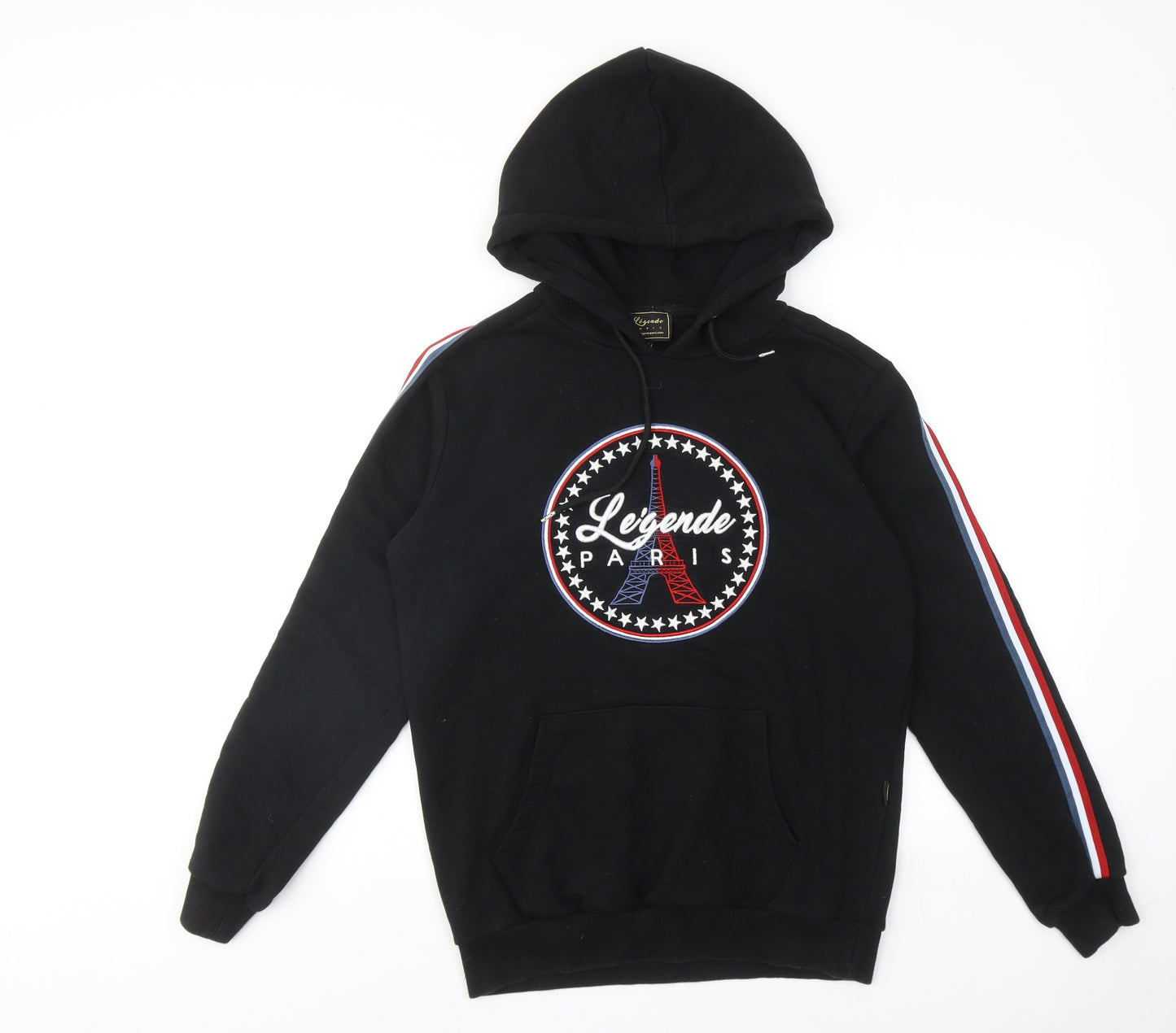 Legende Paris Mens Black Cotton Pullover Hoodie Size M