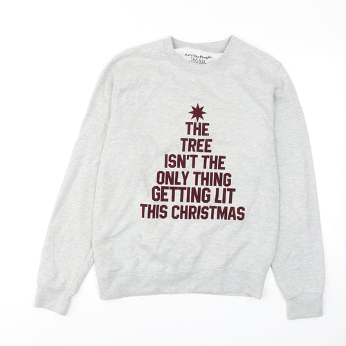 Save the People Womens Grey Cotton Pullover Sweatshirt Size S Pullover - Christmas