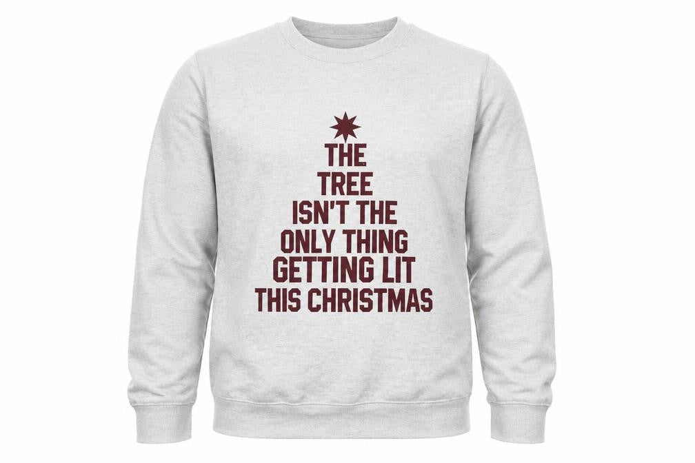 Front view of Save the People women’s grey cotton pullover sweatshirt, size S, pullover - christmas