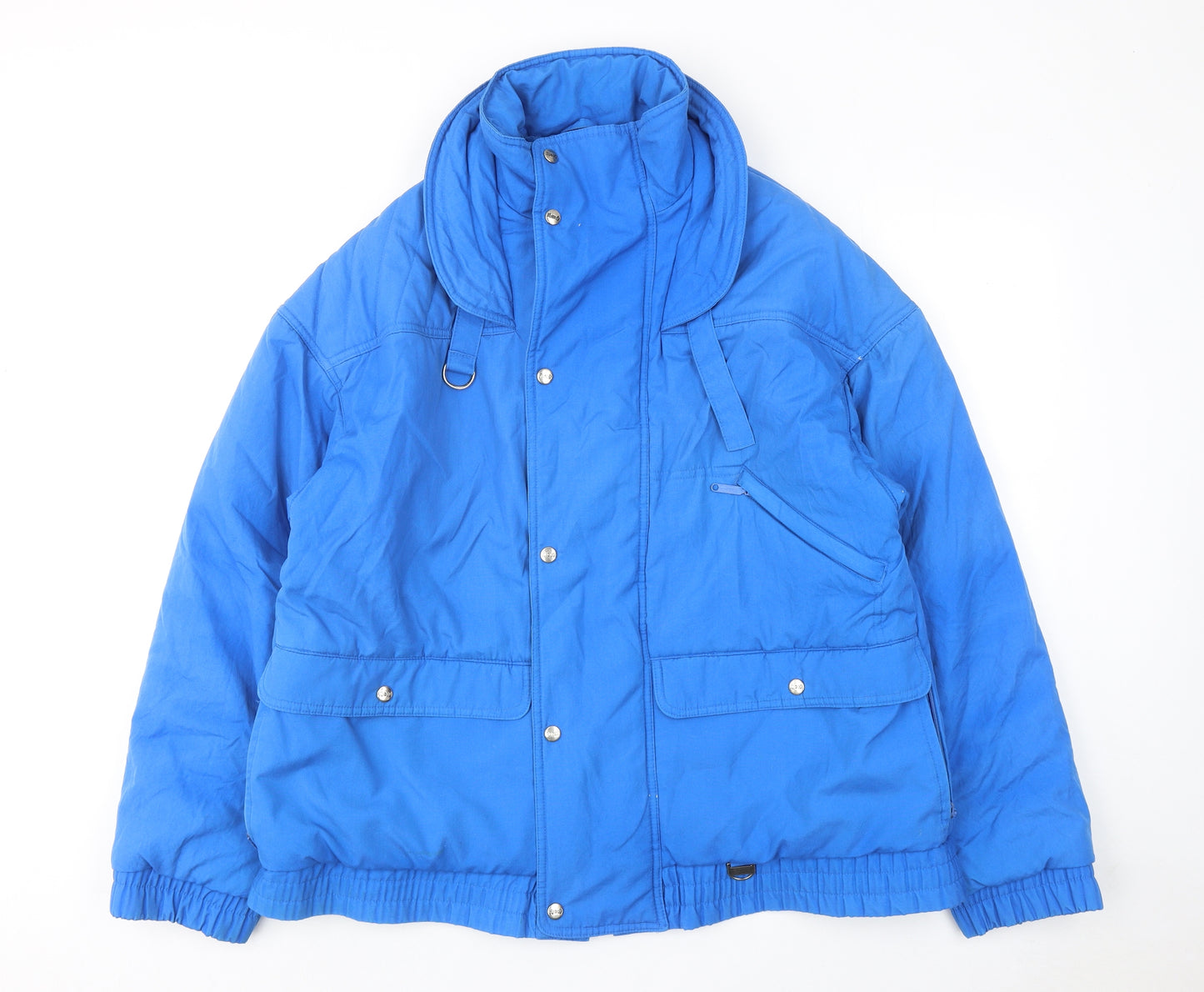 Rodeo Mens Blue Puffer Jacket Jacket Size L Zip