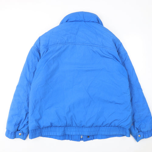 Rodeo Mens Blue Puffer Jacket Jacket Size L Zip
