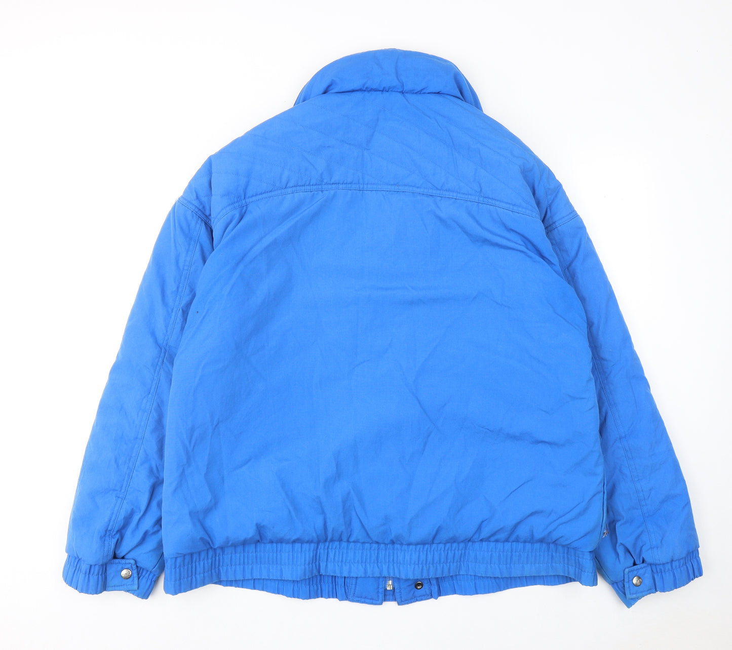 Rodeo Mens Blue Puffer Jacket Jacket Size L Zip
