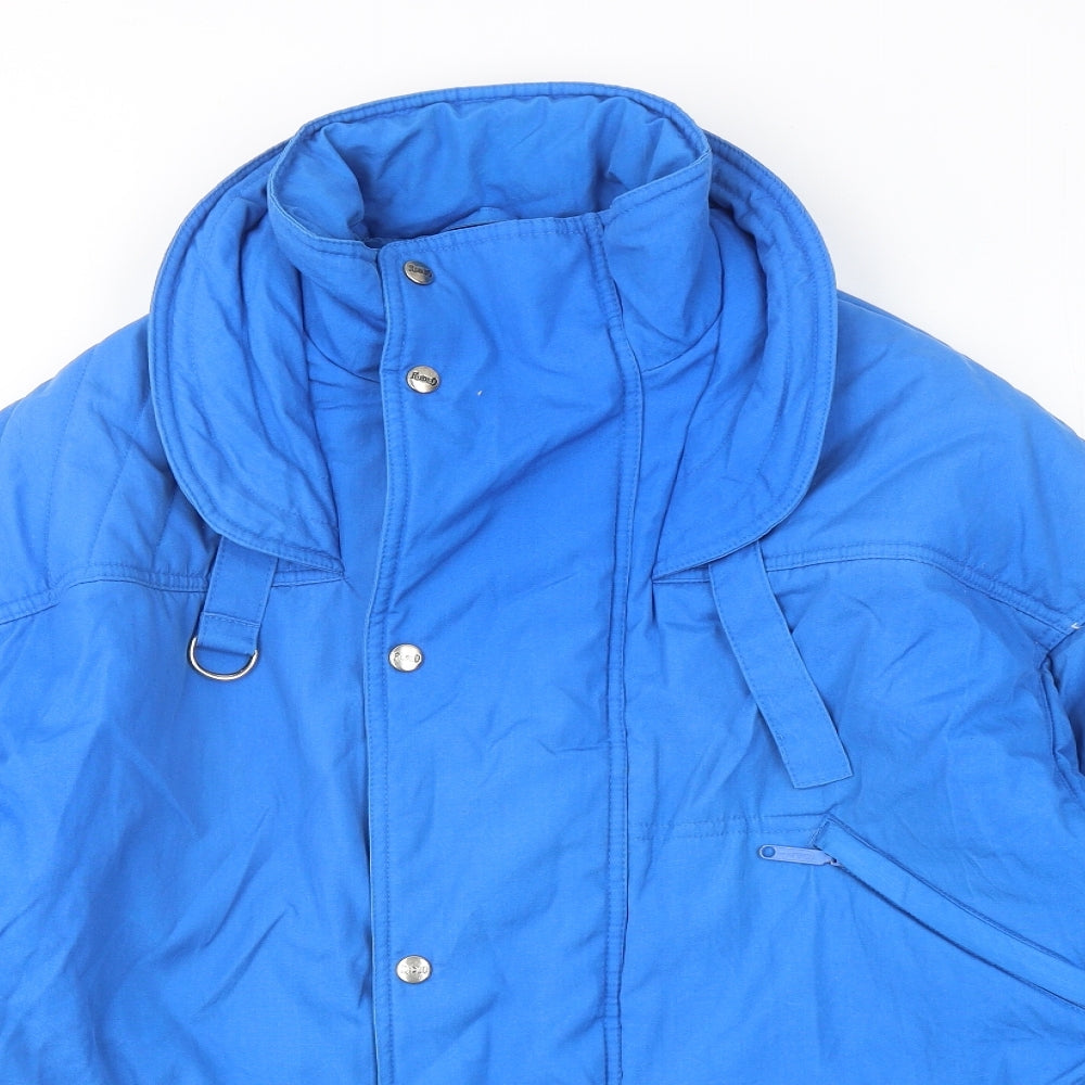 Rodeo Mens Blue Puffer Jacket Jacket Size L Zip