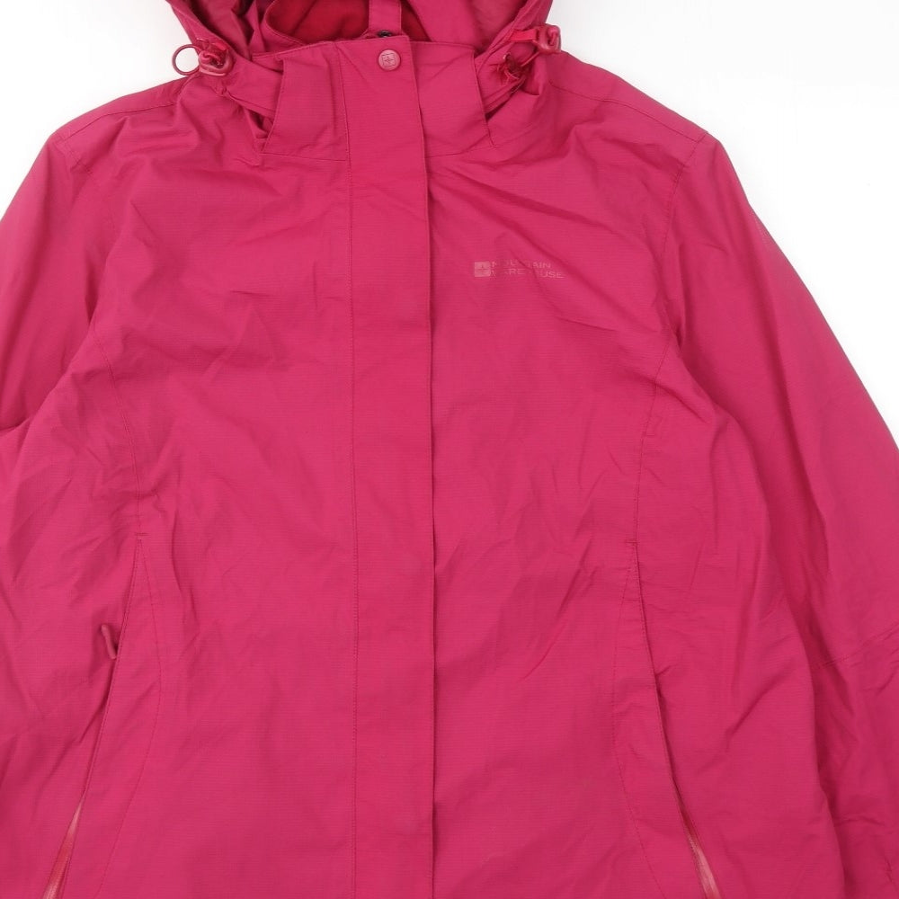 Mountain Warehouse Womens Pink Rain Coat Coat Size 10 Zip