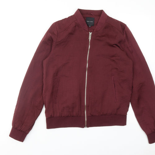 New Look Womens Red Varsity Jacket Jacket Size 10 Zip