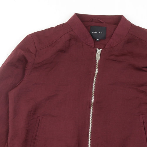 New Look Womens Red Varsity Jacket Jacket Size 10 Zip