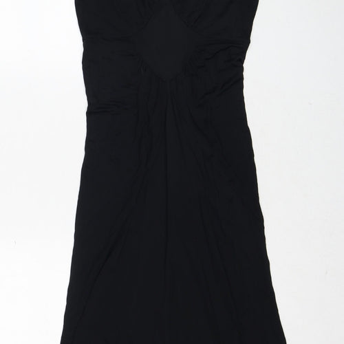 Karen Millen Womens Black Viscose A-Line Size 12 V-Neck Pullover