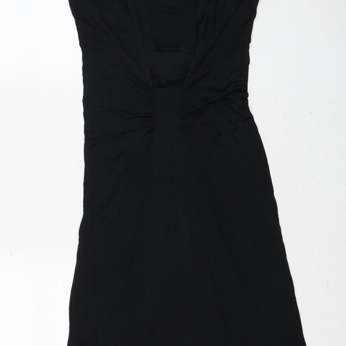Karen Millen Womens Black Viscose A-Line Size 12 V-Neck Pullover