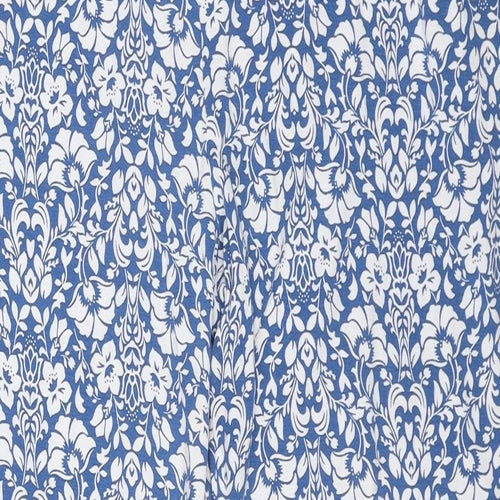 Anna Rose Womens Blue Floral Viscose Trousers Size 18 Regular