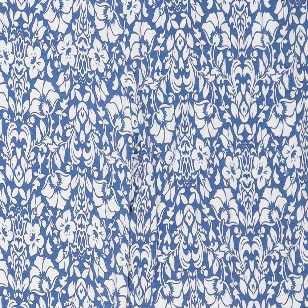 Anna Rose Womens Blue Floral Viscose Trousers Size 18 Regular