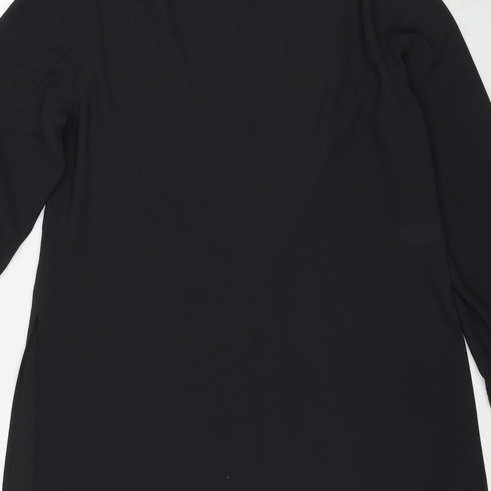 Planet Womens Black Polyester Basic Button-Up Size 18 V-Neck