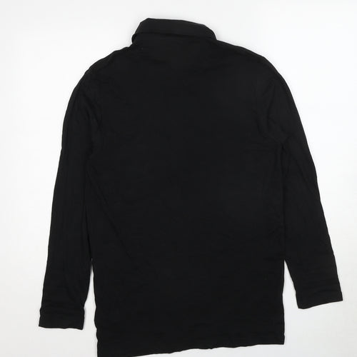 Boohoo Mens Black Cotton Button-Up Size S Collared Button