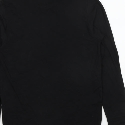 Boohoo Mens Black Cotton Button-Up Size S Collared Button