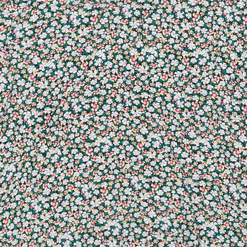 Marks and Spencer Womens Multicoloured Floral Viscose Basic Blouse Size 14 Round Neck