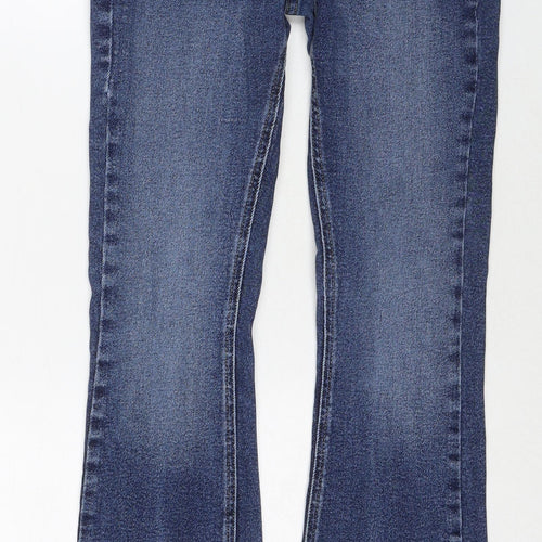 River Island Womens Blue Cotton Bootcut Jeans Size 10 Regular Zip
