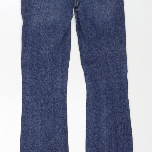River Island Womens Blue Cotton Bootcut Jeans Size 10 Regular Zip