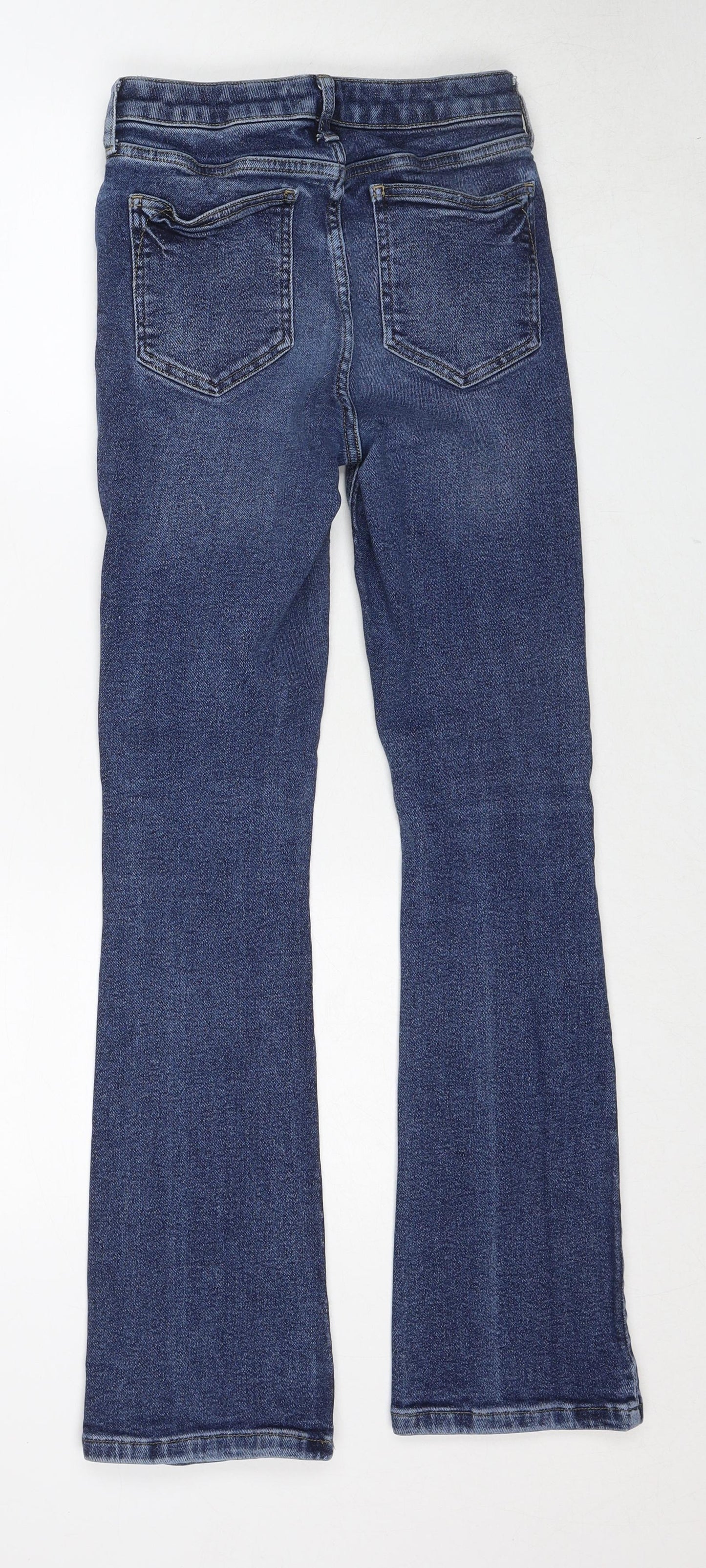 River Island Womens Blue Cotton Bootcut Jeans Size 10 Regular Zip