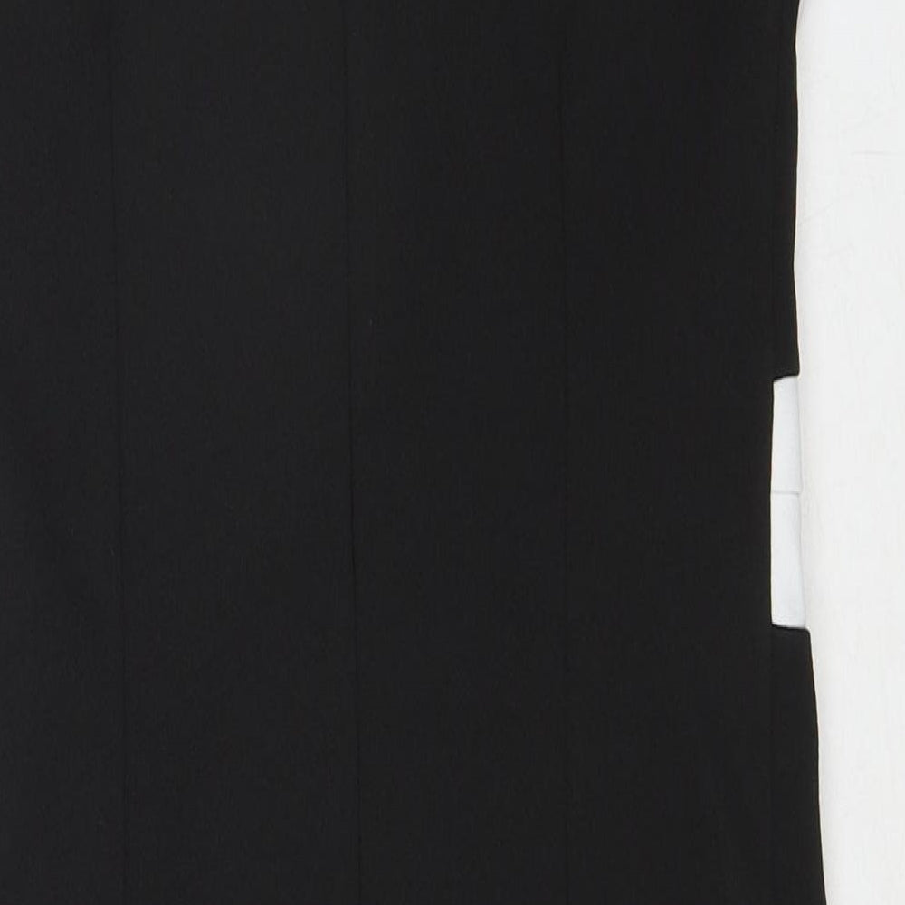 Lipsy Womens Black Floral Polyester Shift Size 10 V-Neck Zip