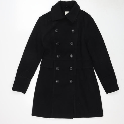 H&M Womens Black Pea Coat Coat Size 6 Button