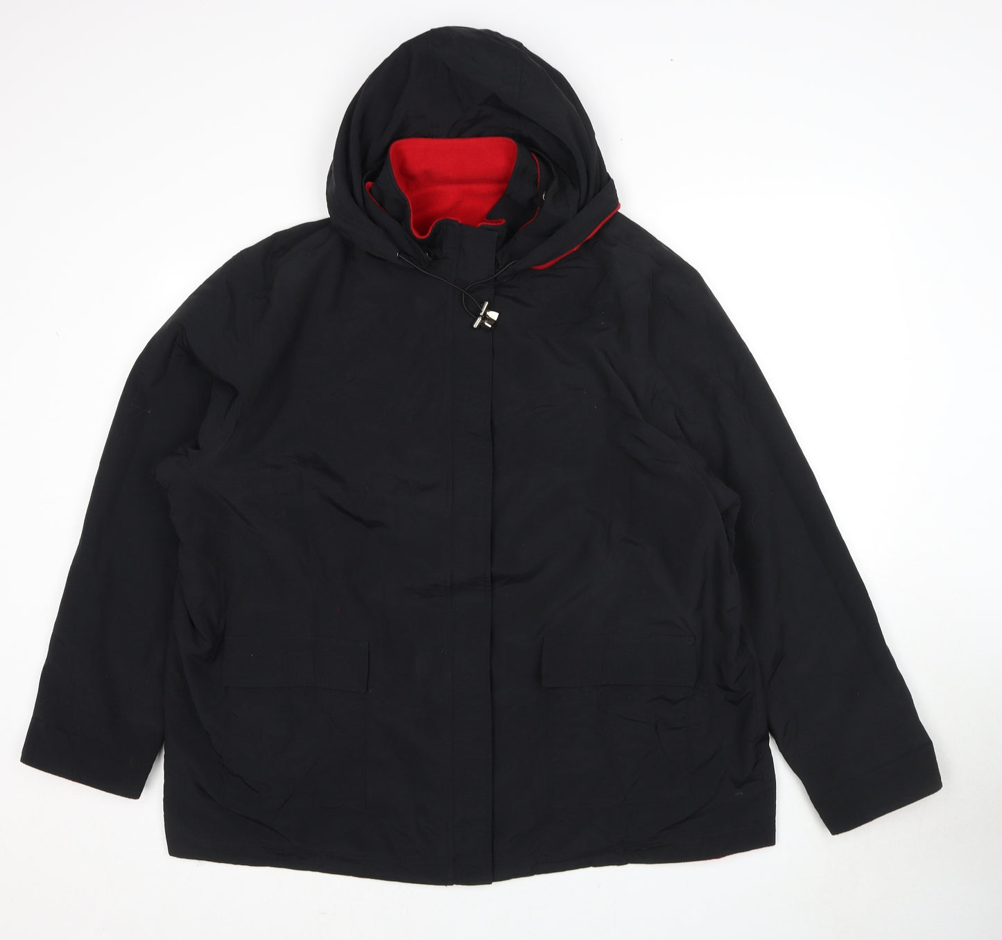 Bonmarché Womens Black Rain Coat Coat Size 18 Zip - Size 18-20