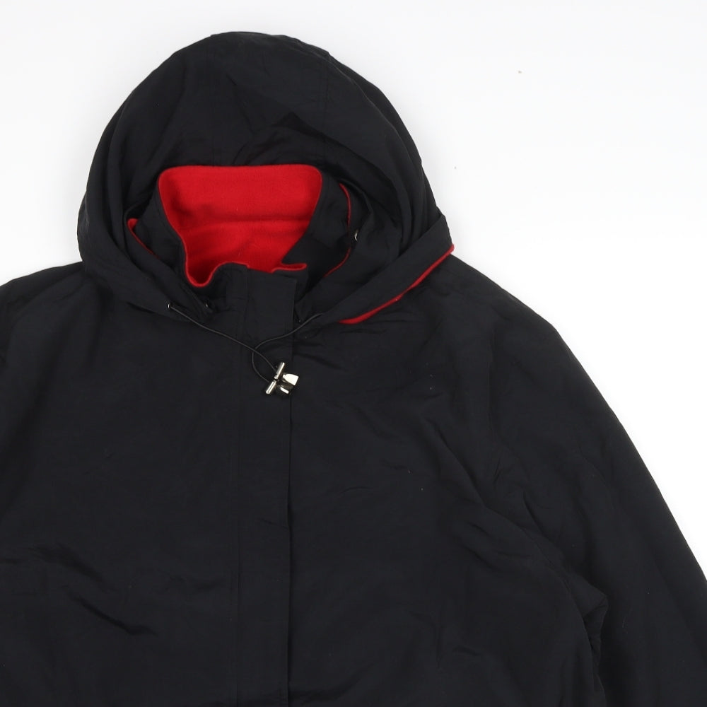 Bonmarché Womens Black Rain Coat Coat Size 18 Zip - Size 18-20