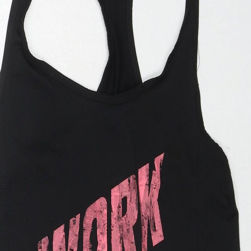 DECATHLON Womens Black Polyester Camisole Tank Size 8 Round Neck Pullover - Work it own it